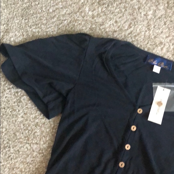Blue Rain XXS Black top with buttons. NWT - Picture 4 of 5